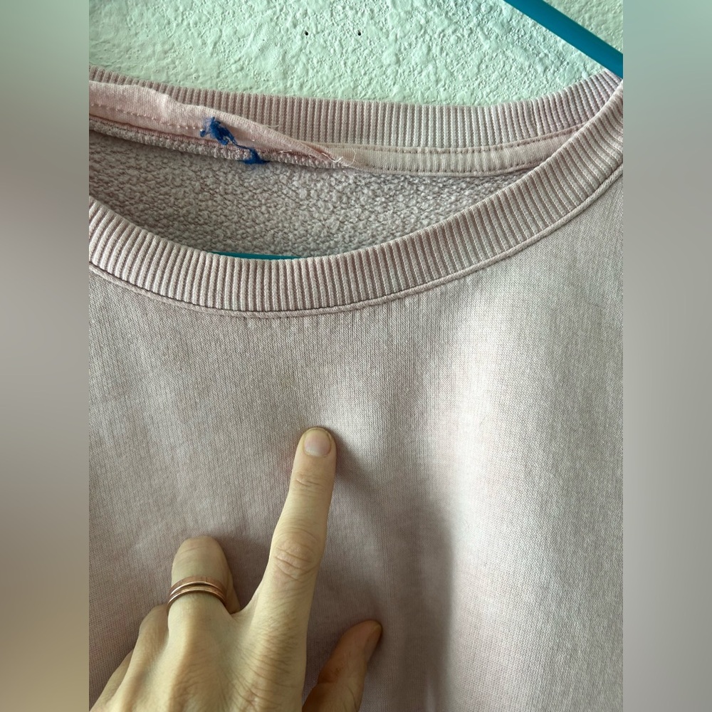 Blush Pink Oversized Crewneck Sweatshirt XL Fair Condition Lounge - Picture 6 of 16
